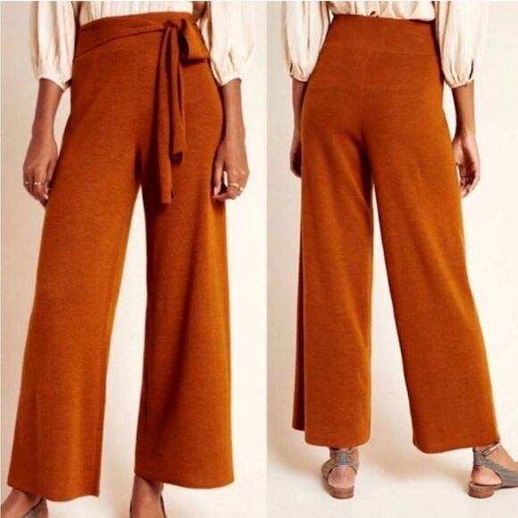 Anthropologie Linette Cropped Wide Leg Knit Pant S $130 - Picture 2 of 8